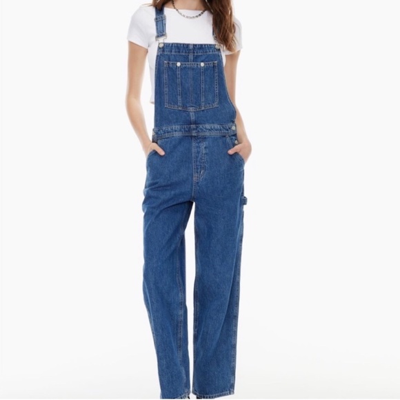 Sunday Best Pants - Sunday Best Utility Cargo Denim Straight Leg Overalls Size XXS